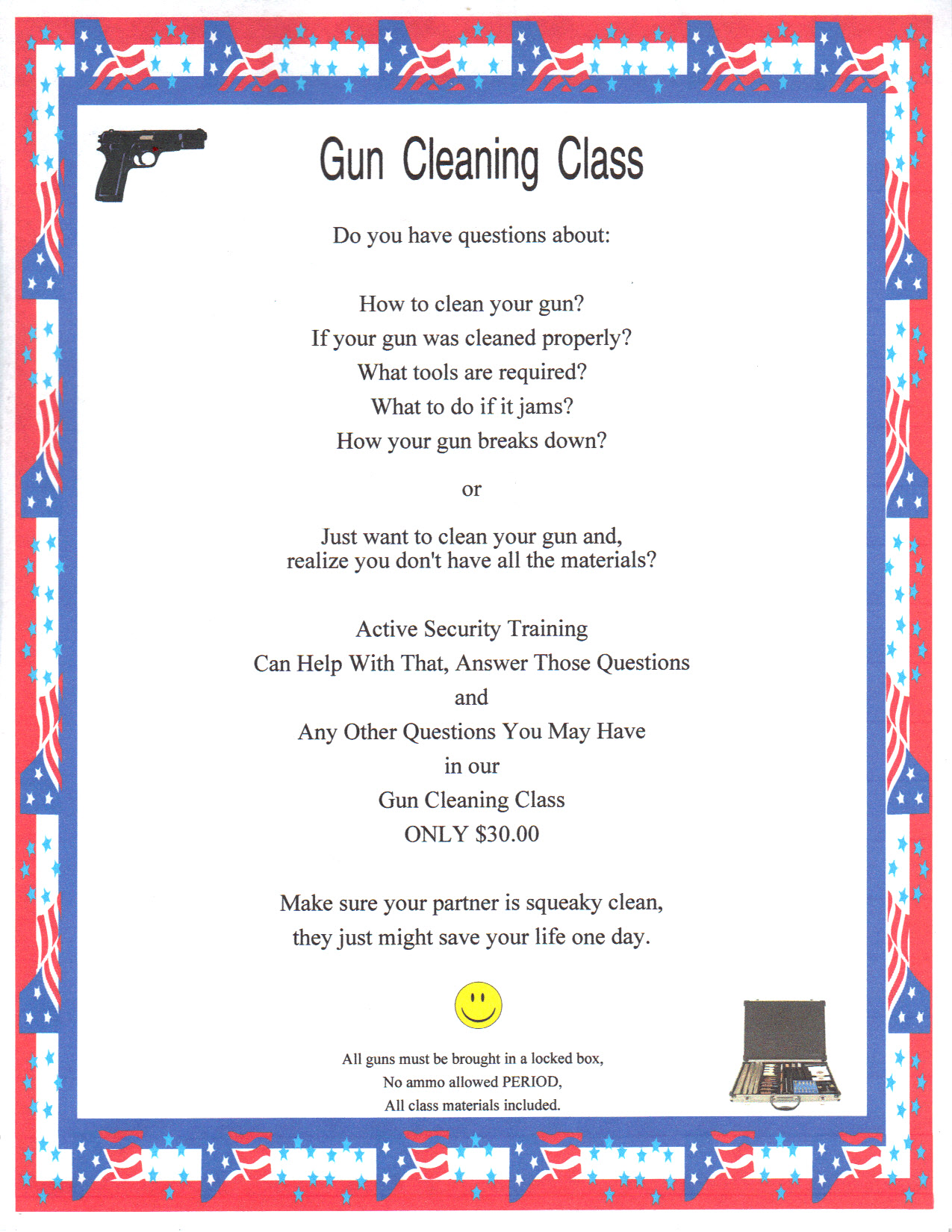 Active Class Information, Security Guard Guide, Guard Card, Firearms