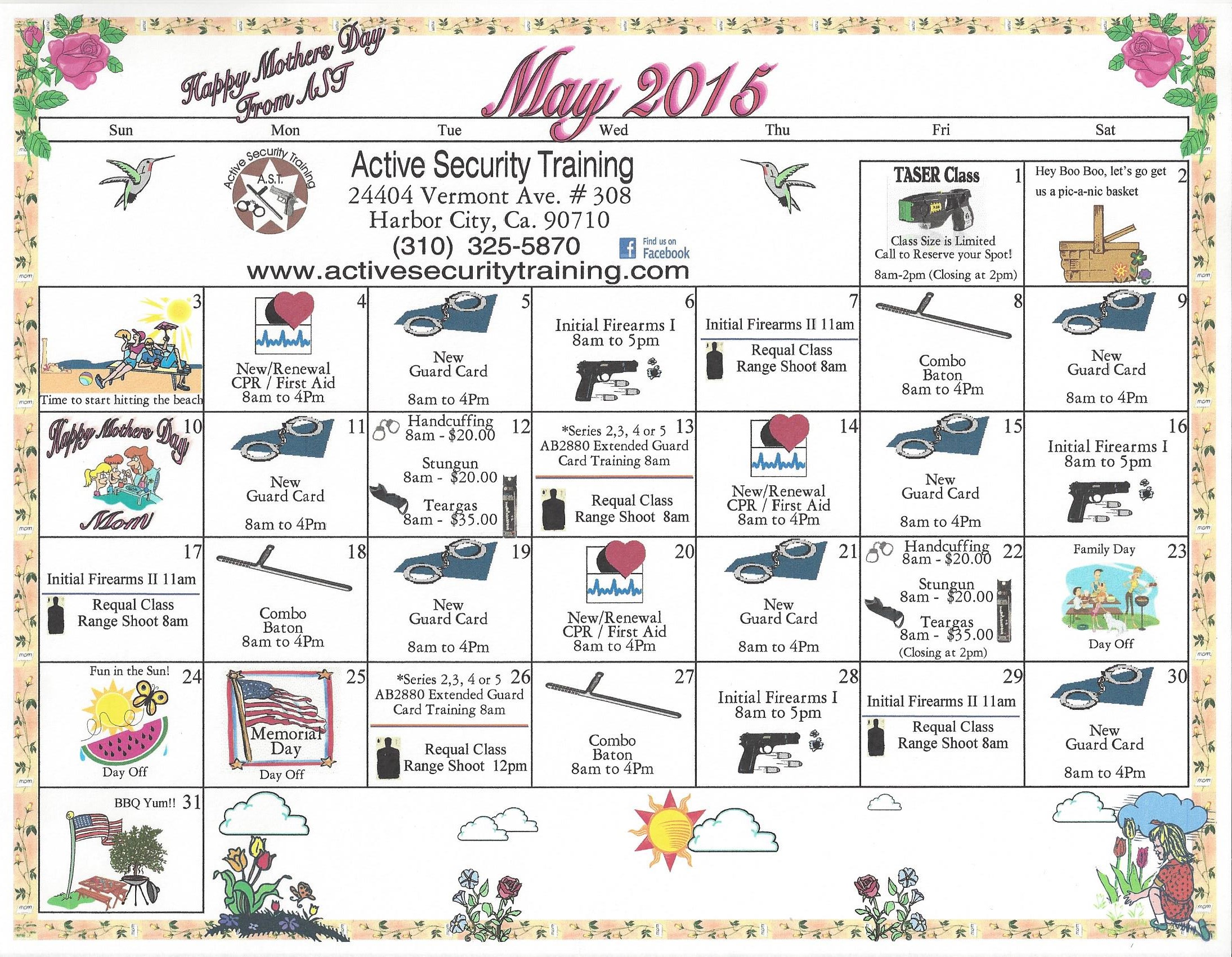 Active Class Information, Security Guard Guide, Guard Card, Firearms